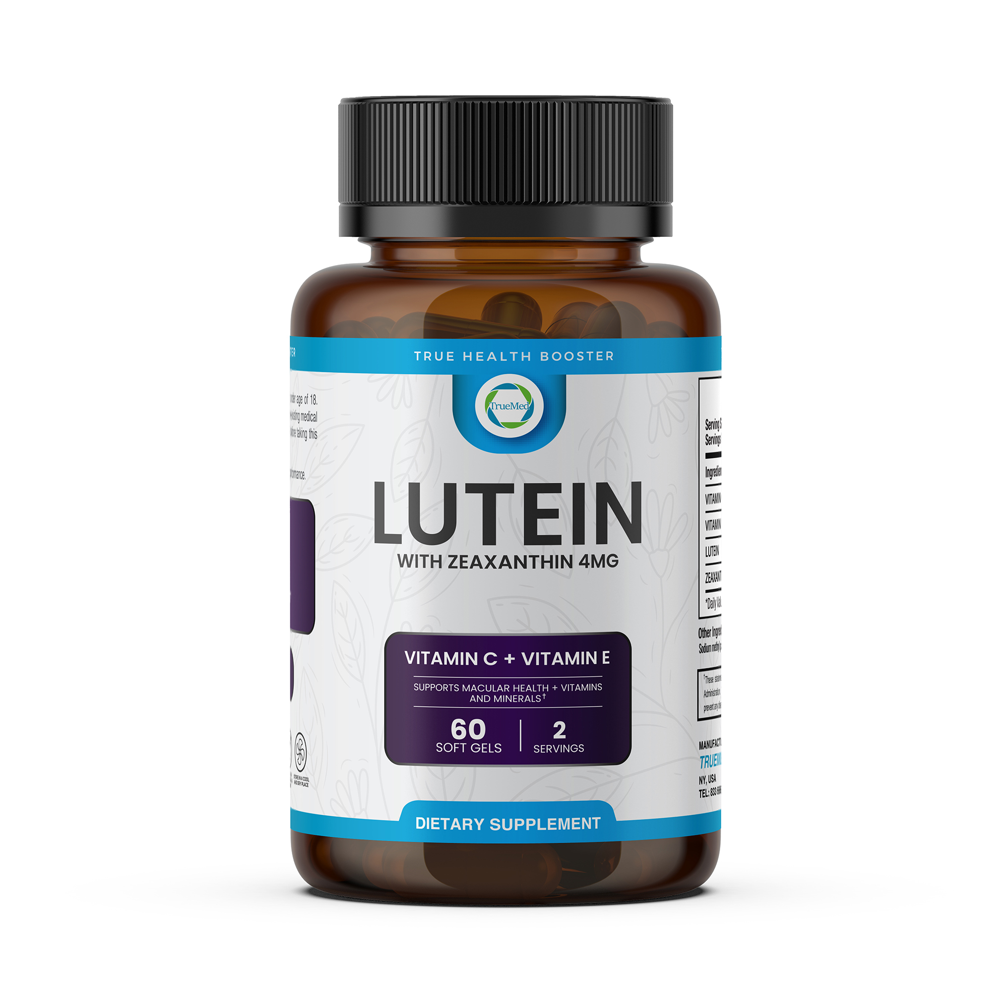 TrueMed Lutein VITAMIN C + VITAMIN E – 20mg Lutein with 4mg Zeaxanthin